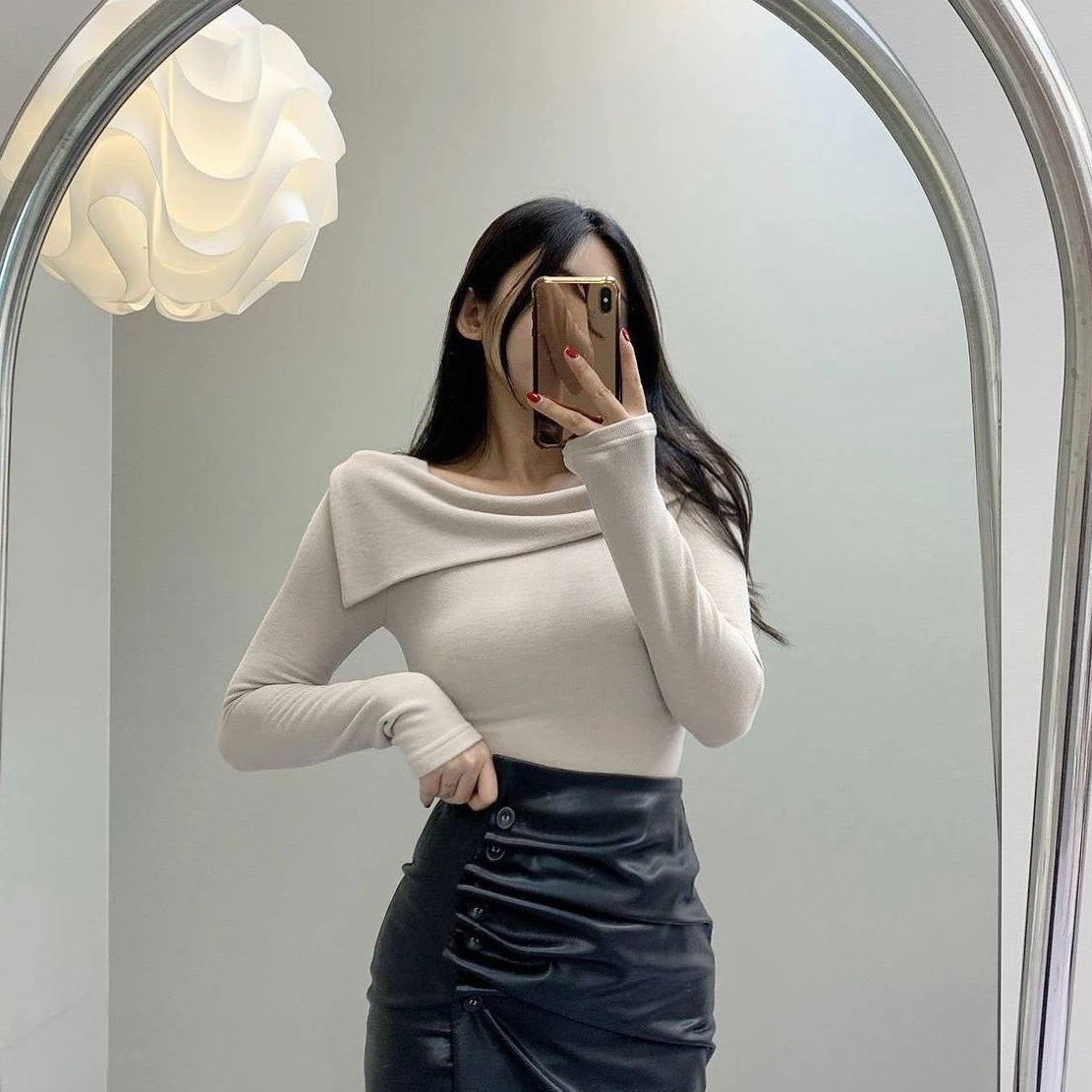 Unbalanced Shoulder Long Sleeve