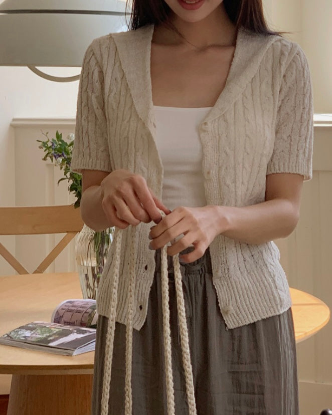 Collar Cable Cardigan