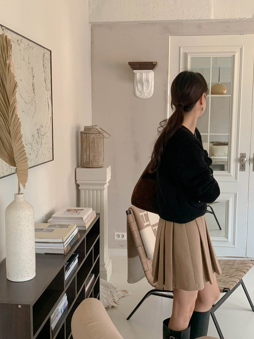 [S,M] Tommy Wool Skirt + Belt