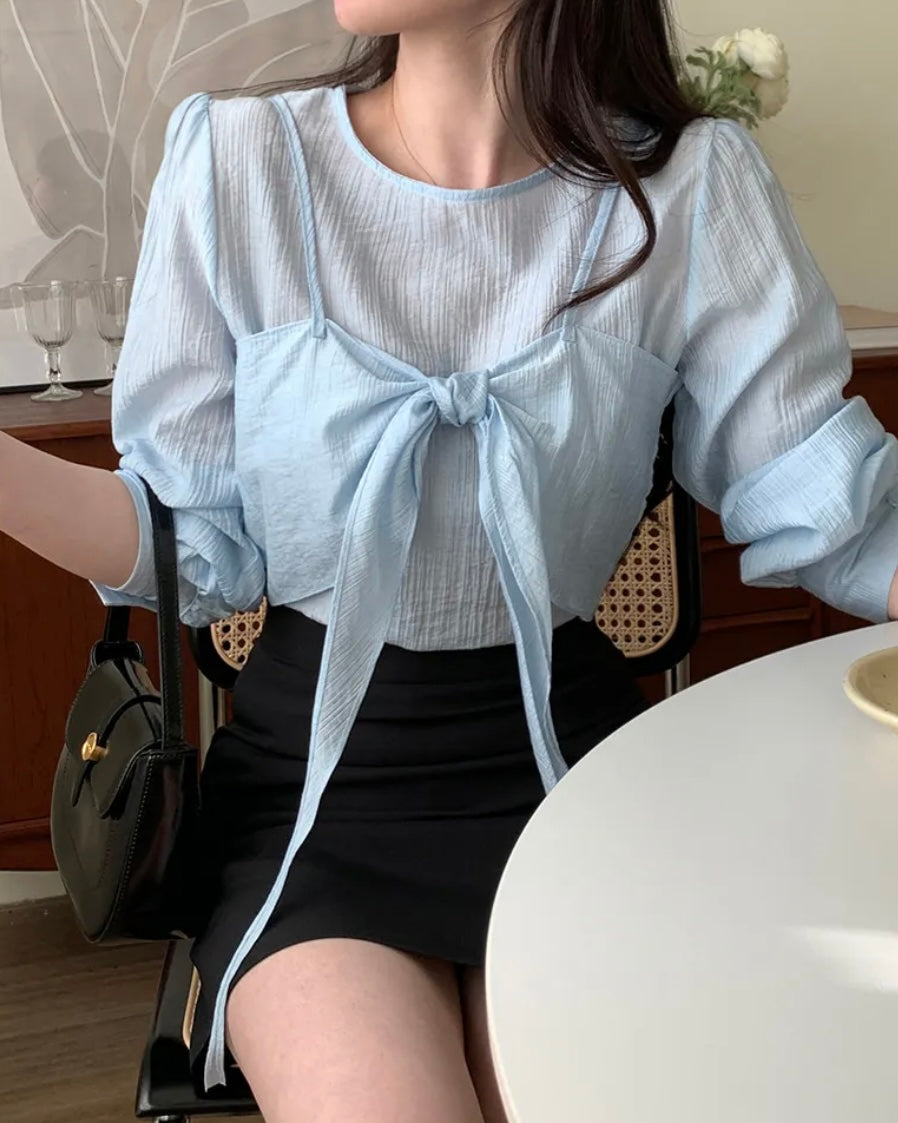 Ribbon Bustier Blouse