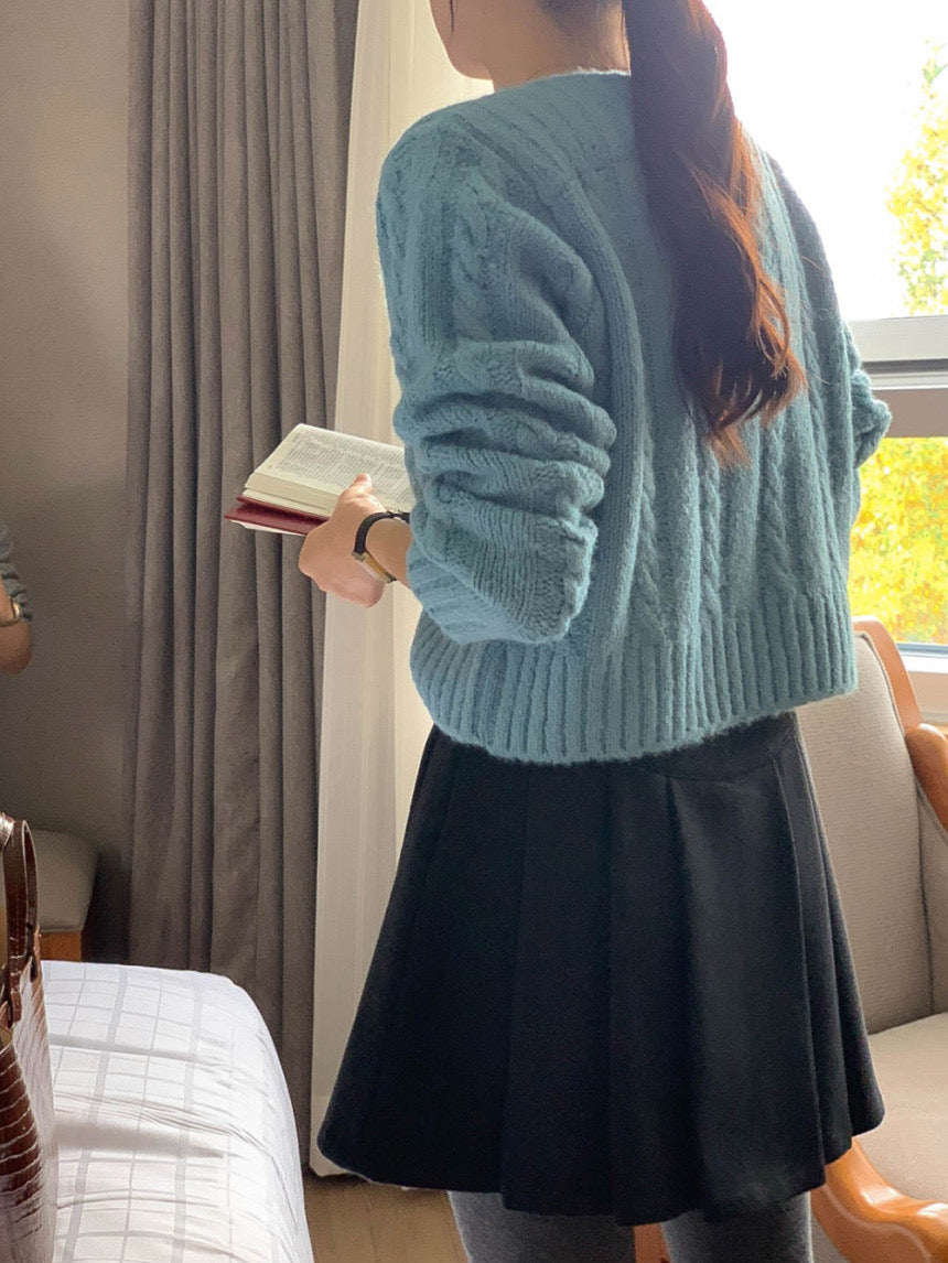 [S,M] Tommy Wool Skirt + Belt