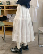 Dobby Ruffle Cotton Skirt