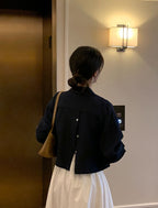 Back Button Cotton Blouse