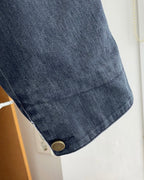 Leather Collar Denim Jacket