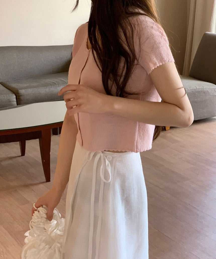 Stay Two Button Skirt