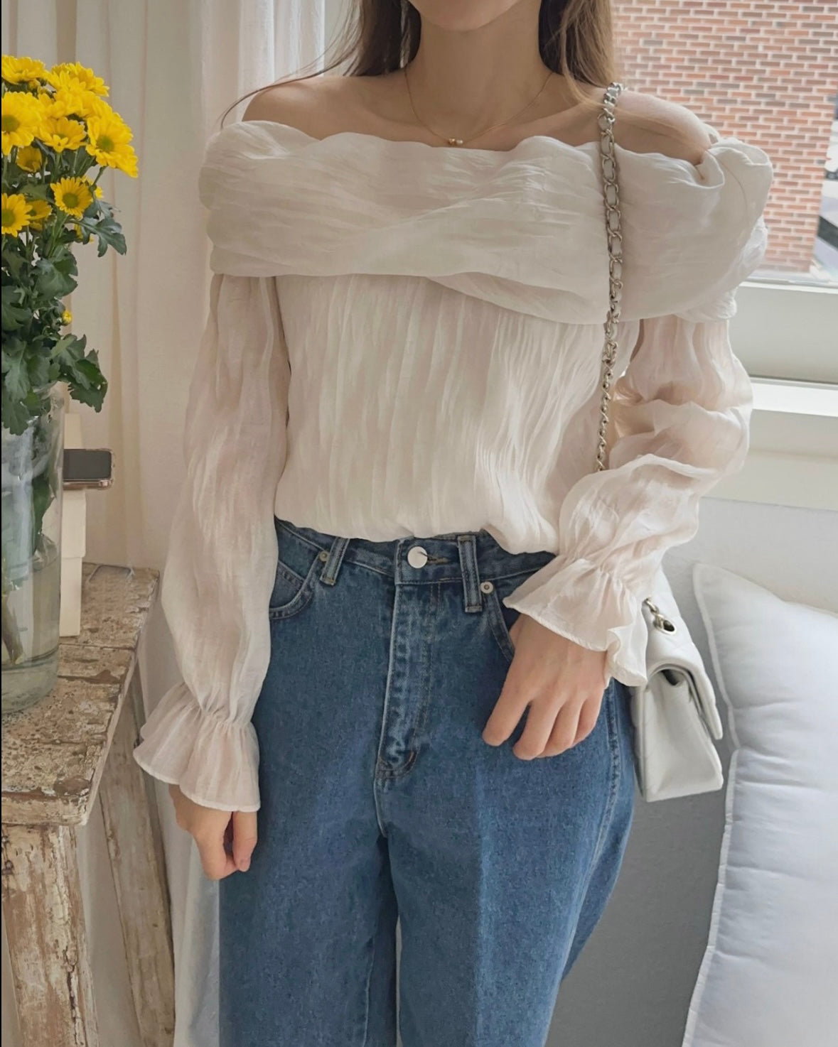 Piano Off-Shoulder Blouse