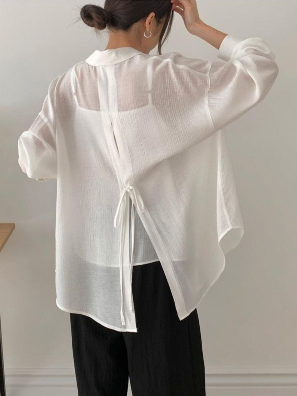 Back Ribbon Oversized Fit Shirt