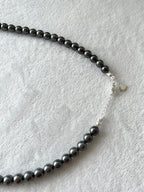 Grey Pearl Silver Necklace