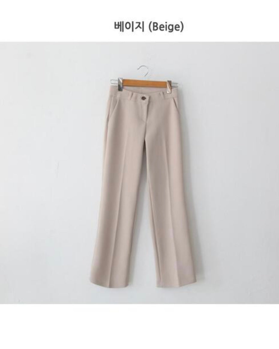 [S,M] Hidden Banding Flared Slacks