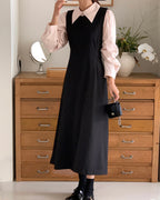 Side Button Sleeveless Long Dress