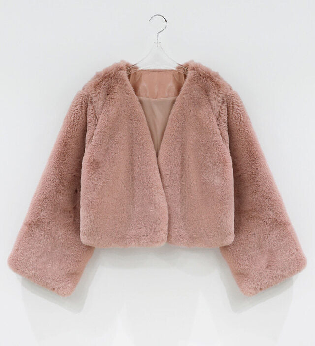Cropped Eco Fur Jacket