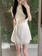 Ribbon Banding Mini Skirt