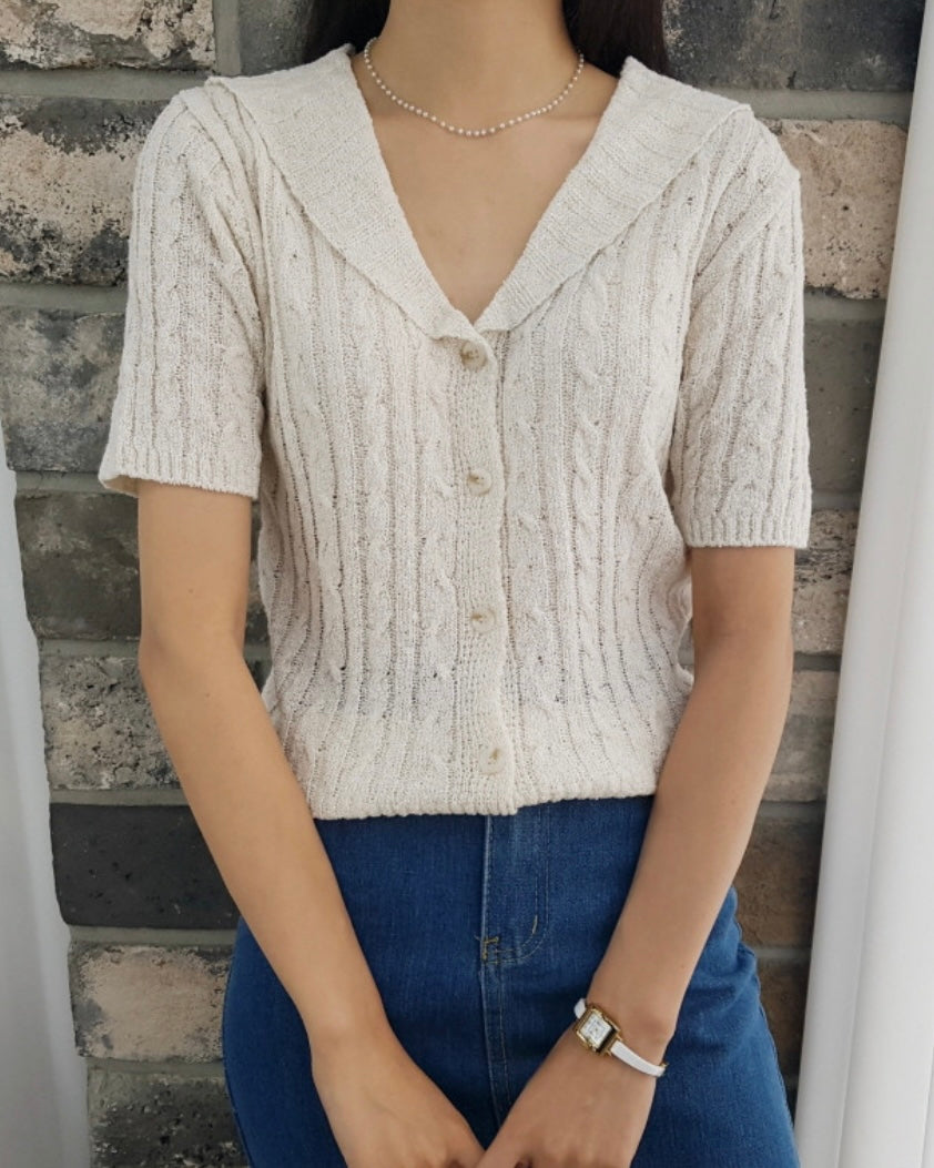 Collar Cable Cardigan