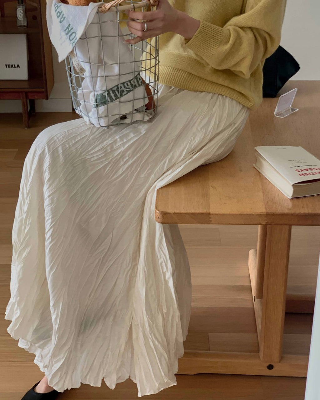 Shy Pleats Maxi Skirt