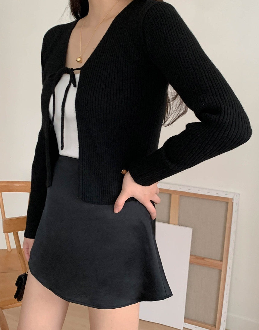 Cashmere Wool Ribbon Cardigan