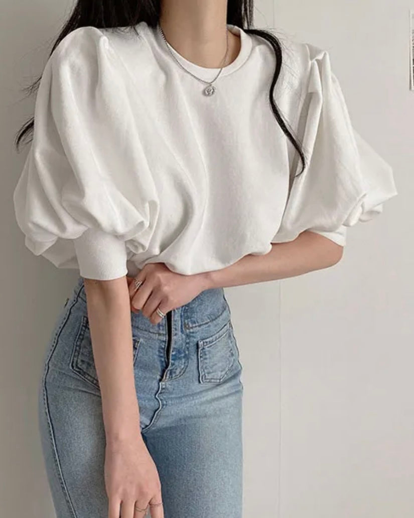 Puff Back-Zip Pullover
