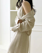 Linen Shirt Dress Set