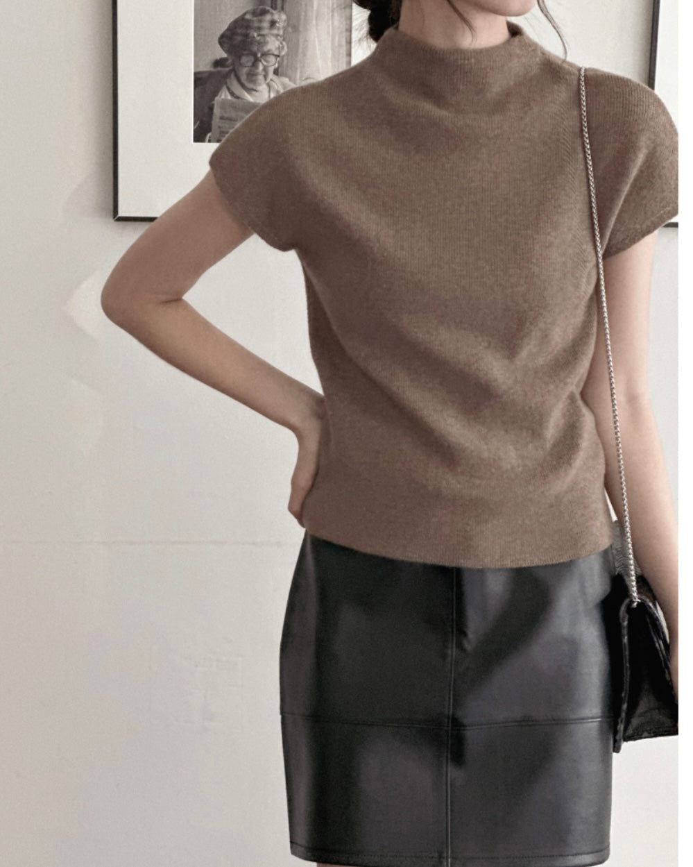 Cashmere Wool Half-Neck Knit