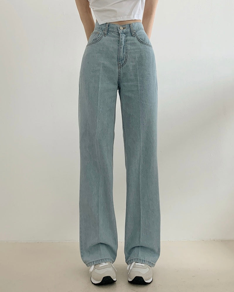 [S,M,L] Cool Front-Pintuck Semi Flare Jeans