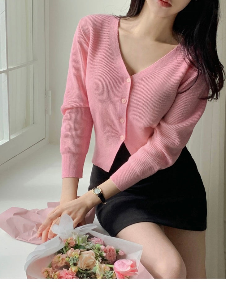 Cotton V-Neck Cardigan