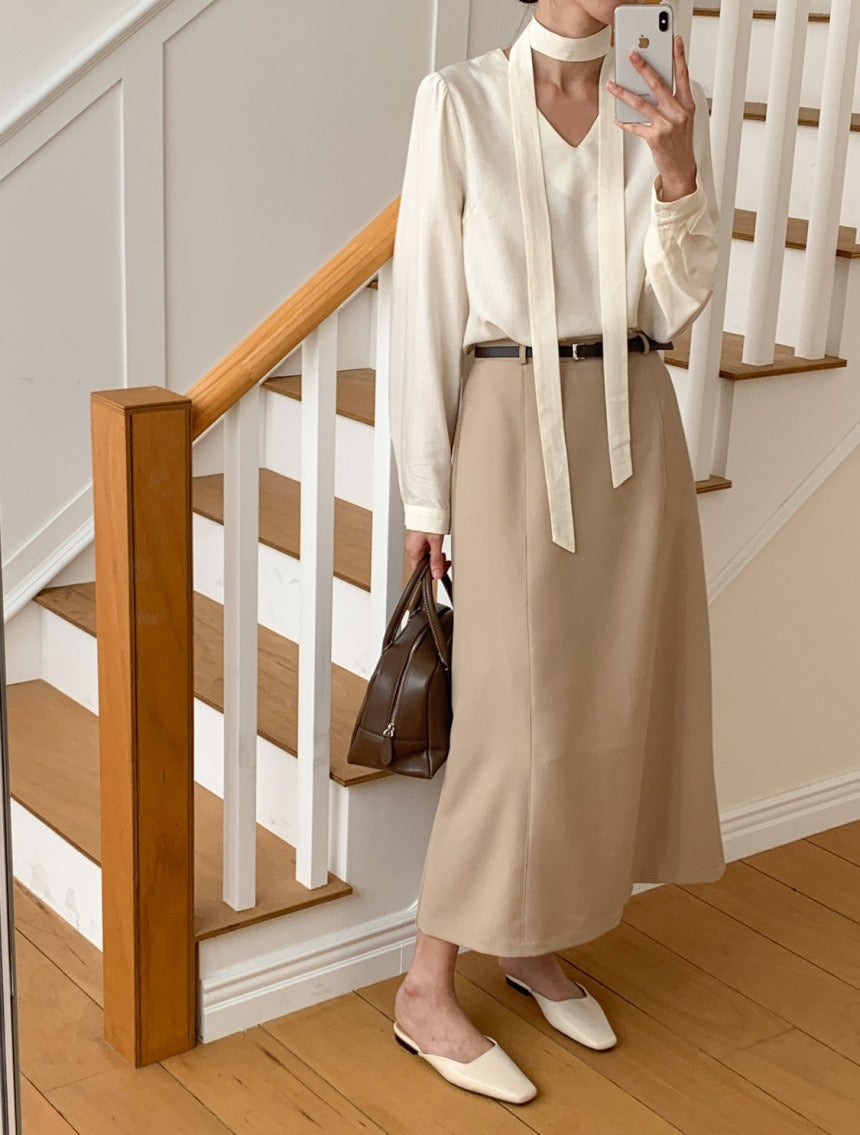 [S,M] Bath Belt Long Skirt Set