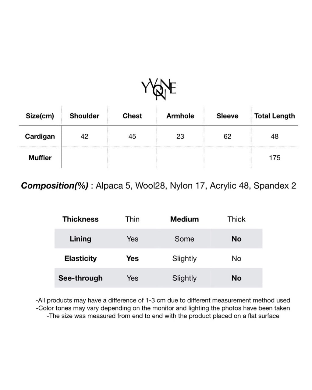 Alpaca Wool Muffler Cardigan Set