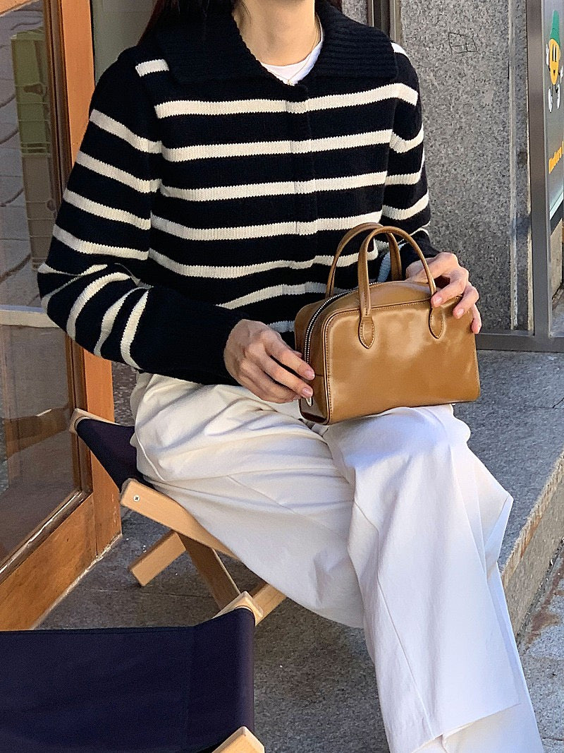 Moni Striped Knit Zip-Up