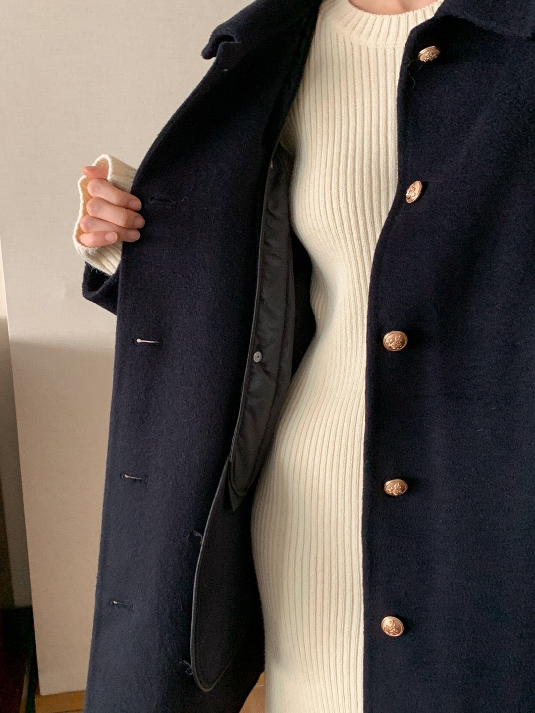 Premium Clair Wool Coat with Inner Padded Vest