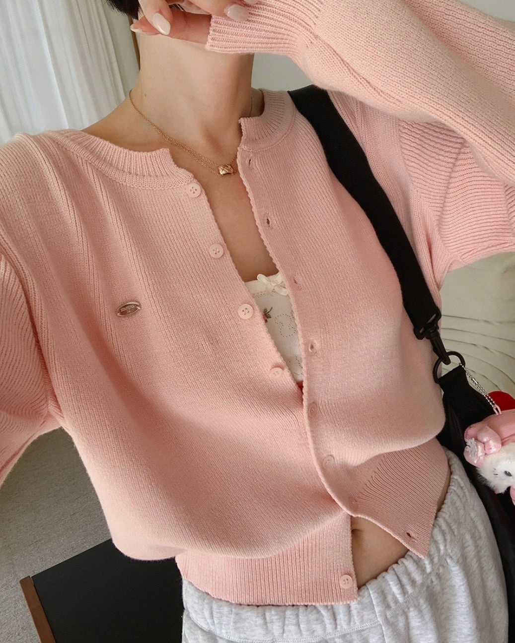 Daily Metal Charm Cardigan