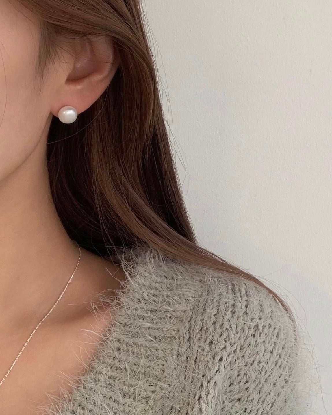 10mm Freshwater Pearl Silver Earrings