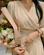 [ Pre-order ] Chiffon Sleeve Wrap Dress