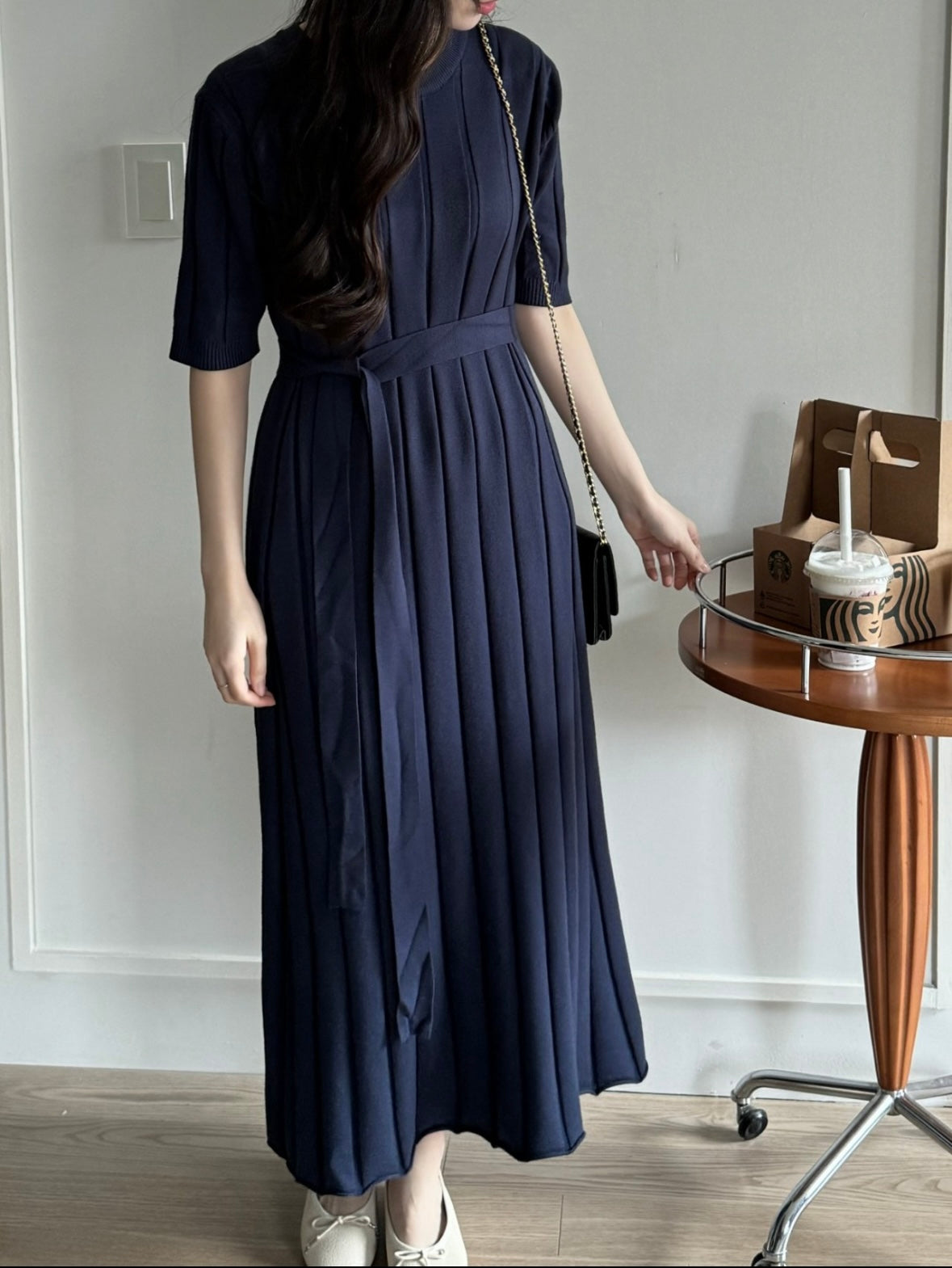 Laurent Pleats Dress