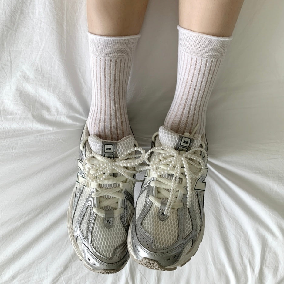 Double Pearl Ribbon Shoe Charm ( 2pcs )