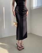 Hip Shirring Long Skirt