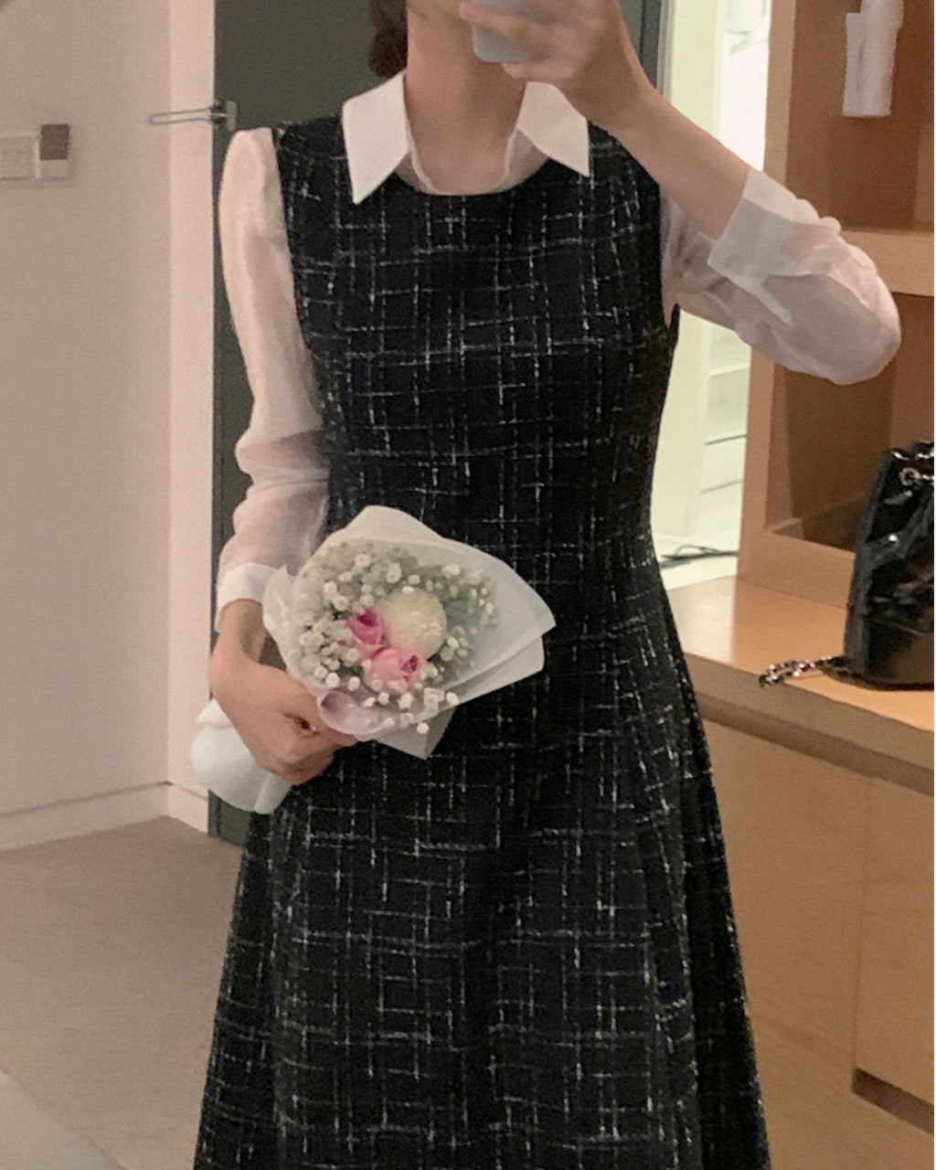 Lia Tweed Flared Dress