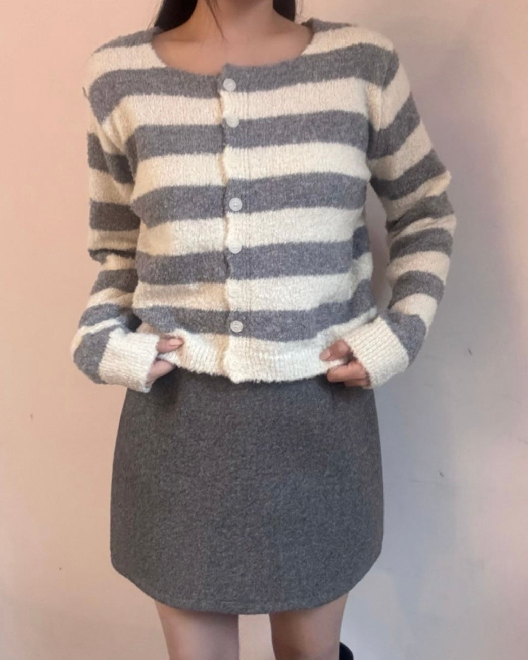 Boucle Striped Cardigan