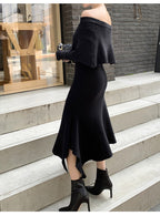 Off-Shoulder Knit Long Dress
