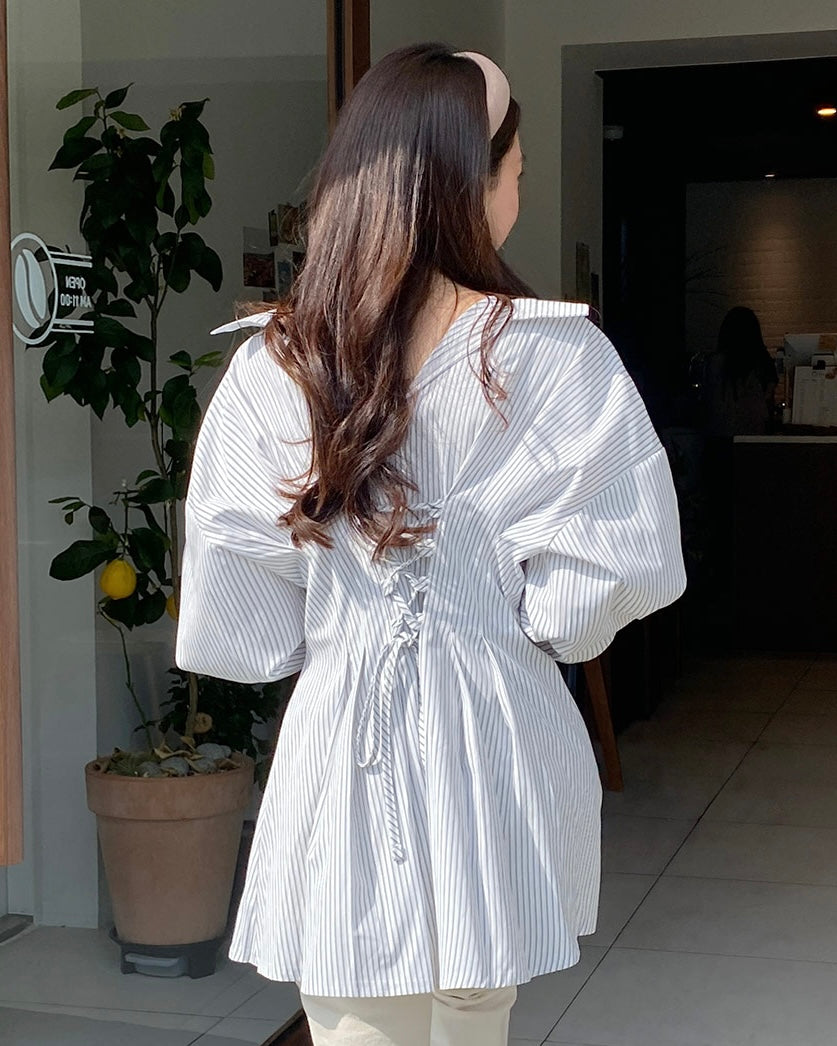 [ Pre-order ] Back Strap Shirt Mini Dress