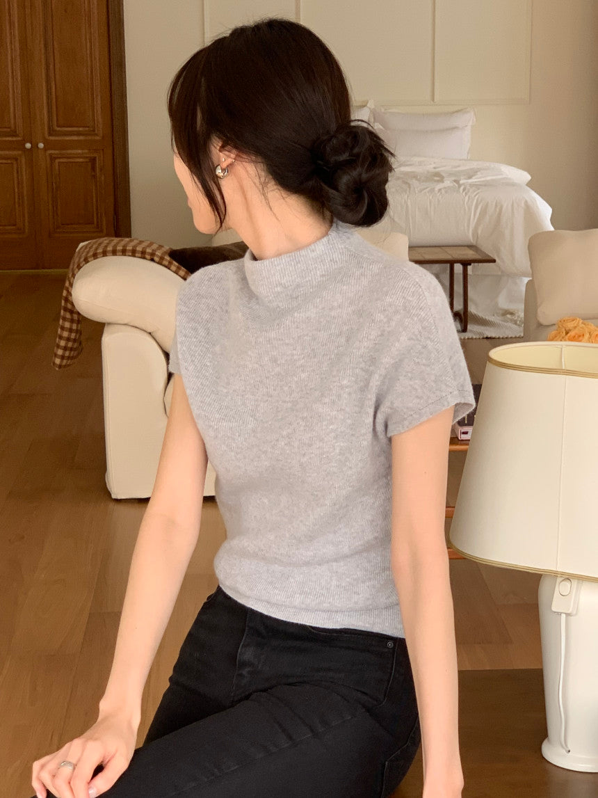 Cashmere Wool Half-Neck Knit