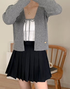 Cashmere Wool Ribbon Cardigan