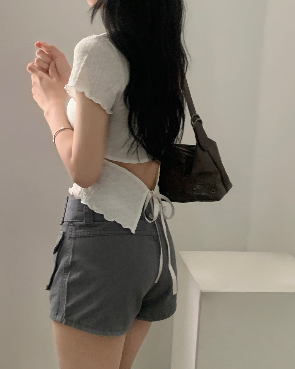 [ Sale Excluded ] Yoru Back Ribobn Top