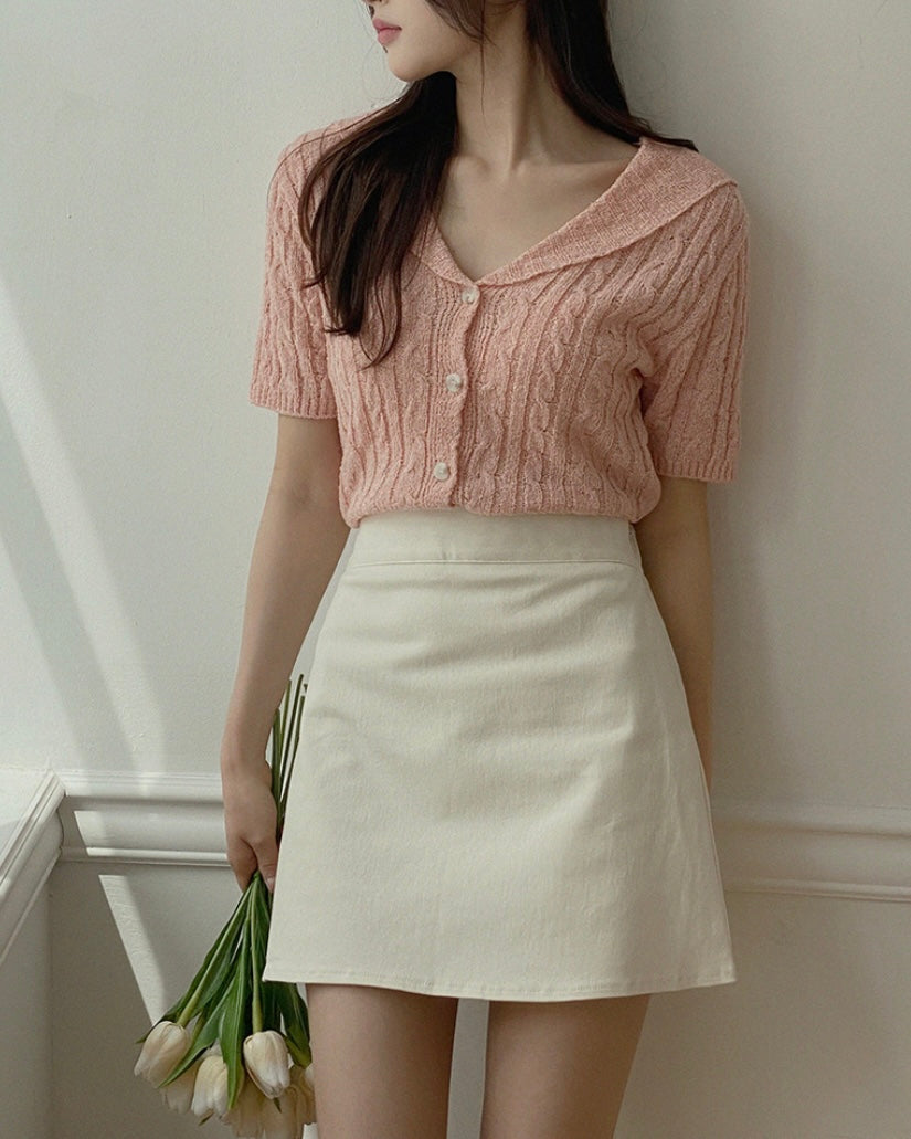 Collar Cable Cardigan