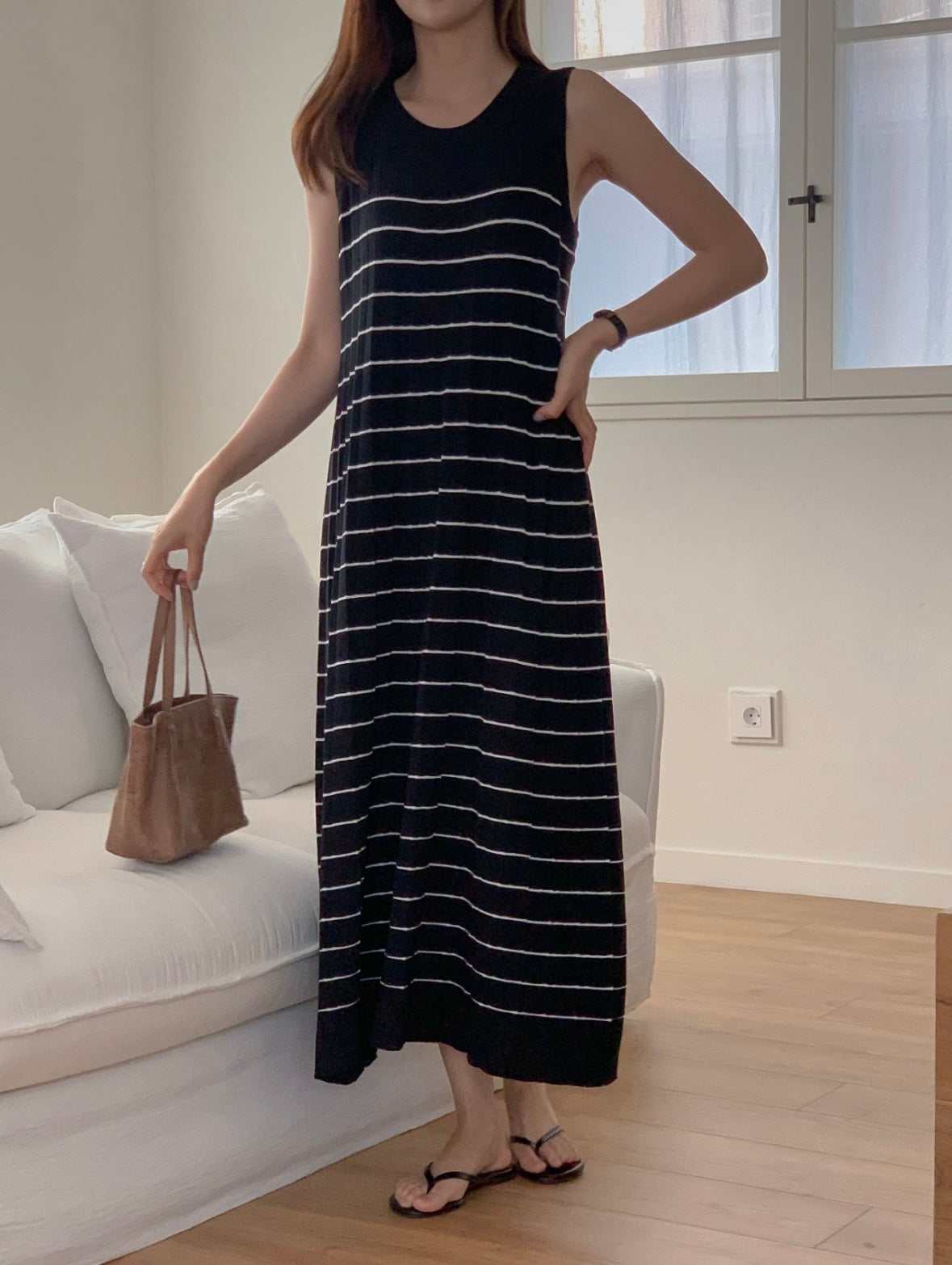Striped Pleats Dress