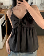 Ribbon Flare Cami Blouse