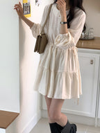 [ Pre-order ] Shirring Cancan Midi Dress