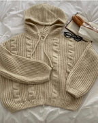Hoodie Cable Knit Zip-Up