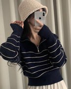 Striped Half Zip-Up