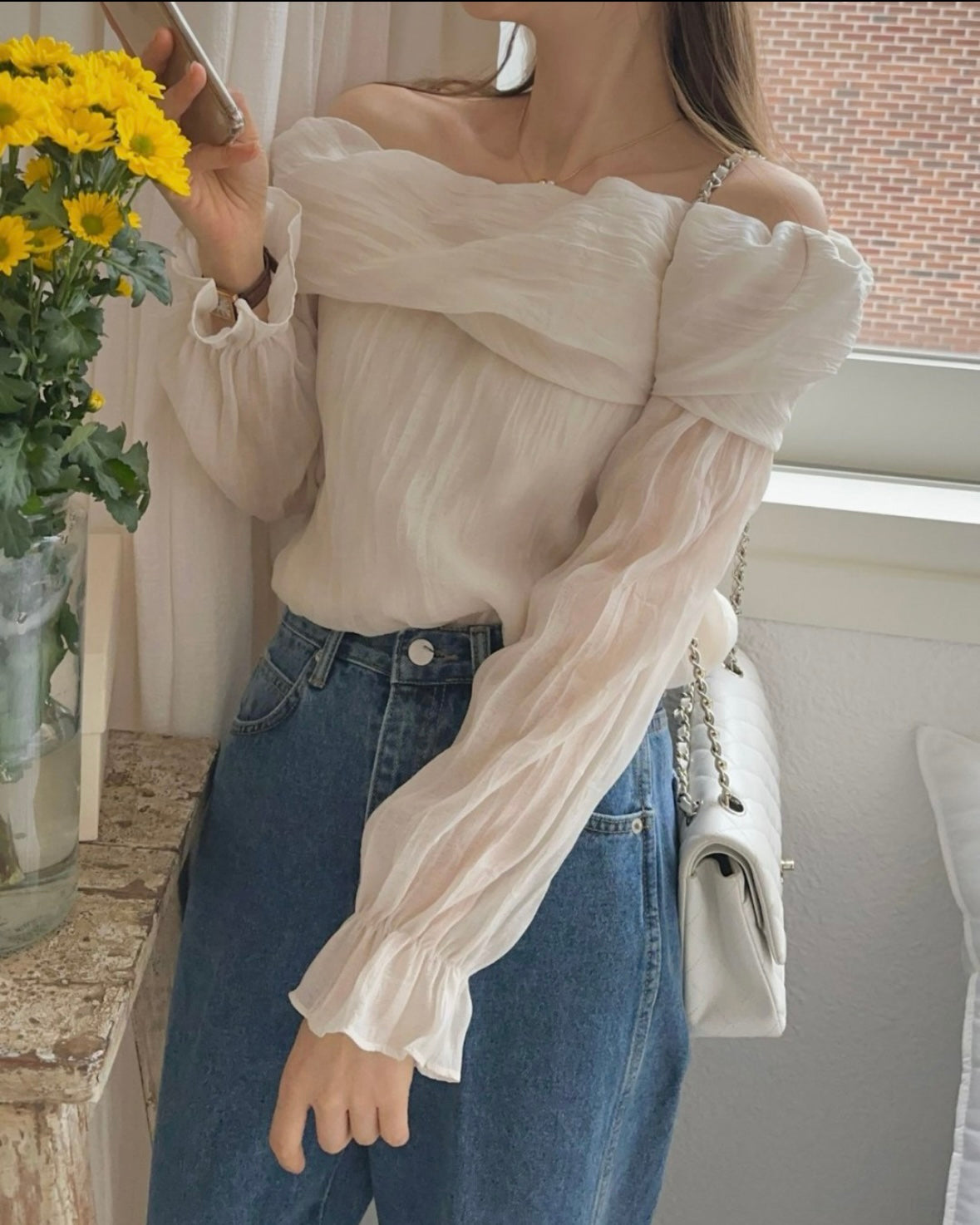 Piano Off-Shoulder Blouse