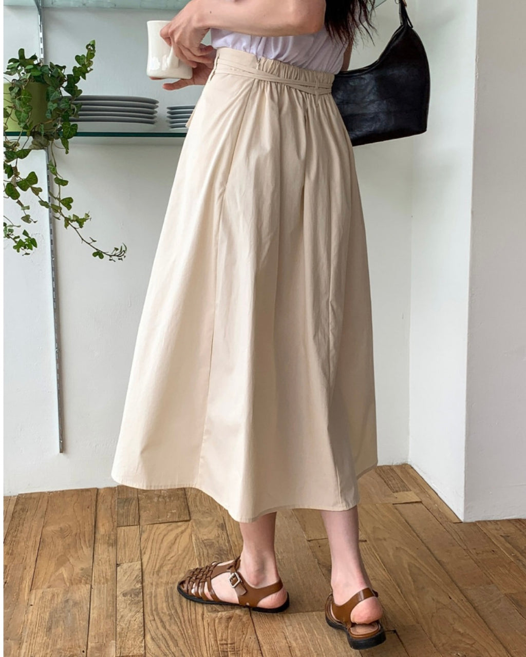 Cotton Ribbon String Skirt