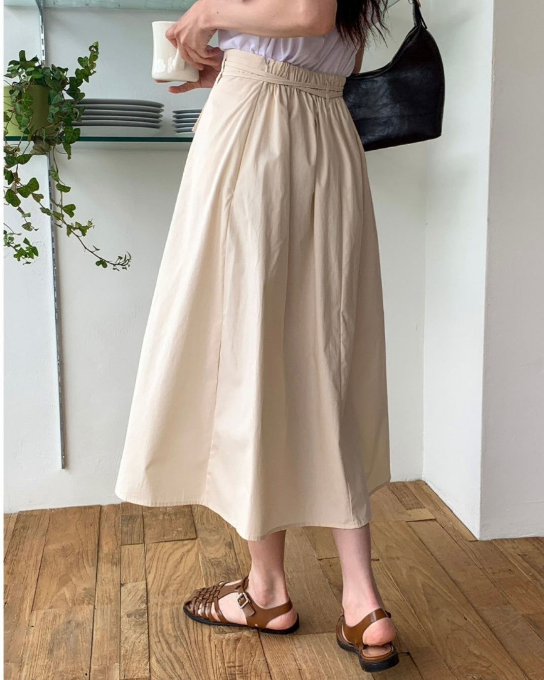 Cotton Ribbon String Skirt